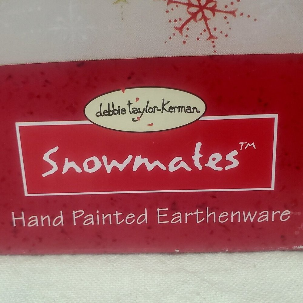 ONEIDA Debbie Taylor Kerman SNOWMATES 4 Square Canape Plates snack snowflake - Picture 8 of 8